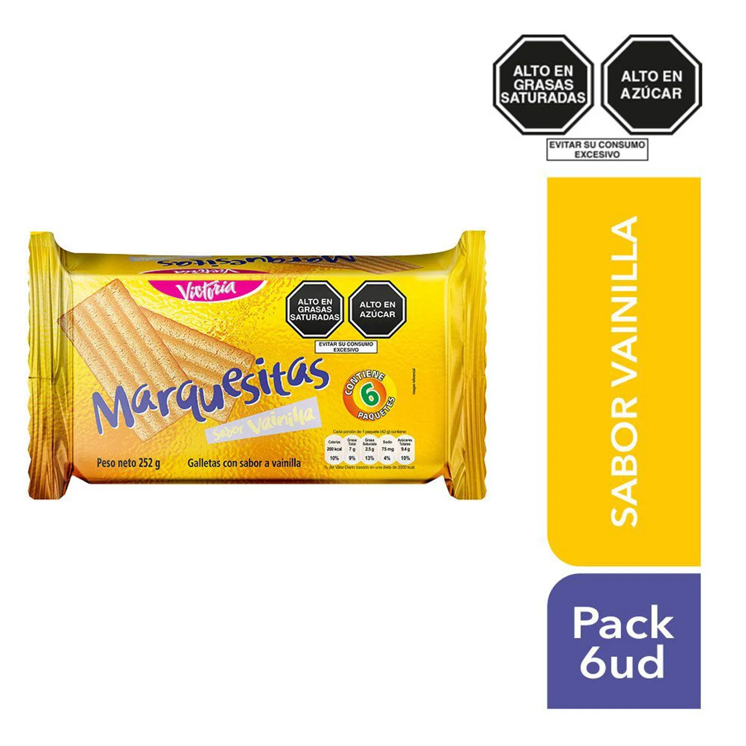 Galleta Marquesitas Vainilla Sixpack 252 g